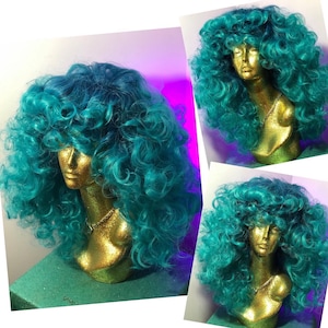 Turquoise Dark Rooted Curly Lacefront