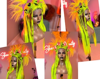 Neon Green Biker Moto lacefront