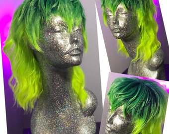 Club Kid Slime Green Shag Mullet