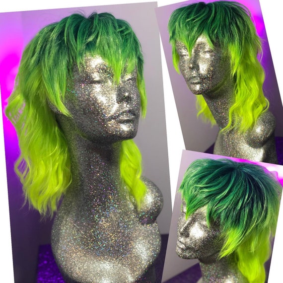 Green mullet wig hotsell