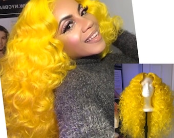 Lemon Drop Studio 54 Big Curly Disco Hair
