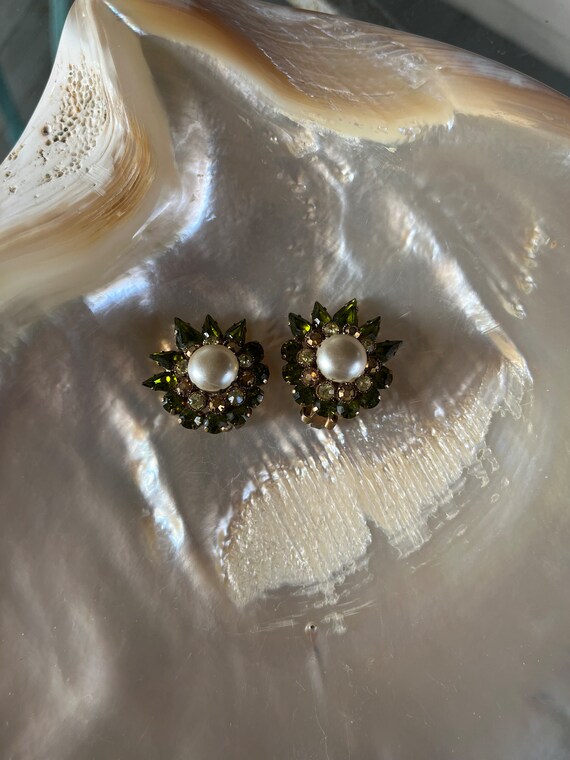 Beautiful Vintage Austrian Crystal and Faux Pearl… - image 9