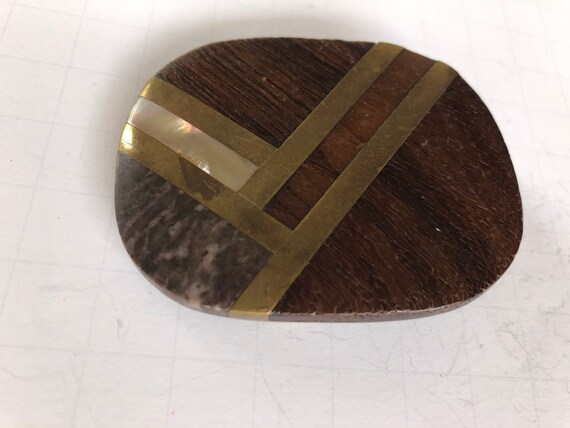 Vintage Modernist  60’s Belt Buckle with inlaid s… - image 6