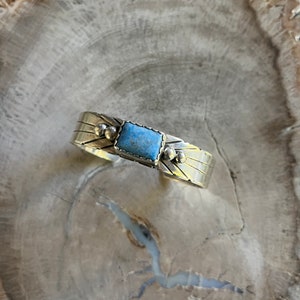 Navajo Turquoise and Sterling Silver Vintage Cuff Bracelet