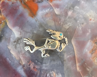 Vintage Sterling Silver Roadrunner/ Wylie Coyote Cartoon Brooch/Pin
