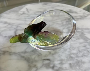 Daum France Pate De Varre Crystal Frog Bowl