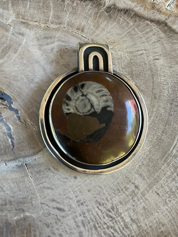 One Of A Kind Natural Ammonite Fossilized Conch S… - image 8