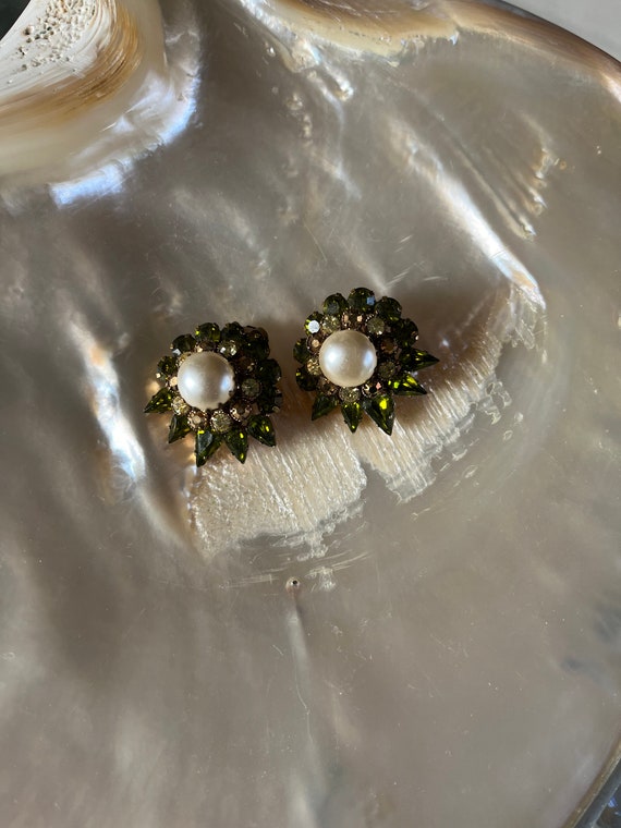 Beautiful Vintage Austrian Crystal and Faux Pearl… - image 1