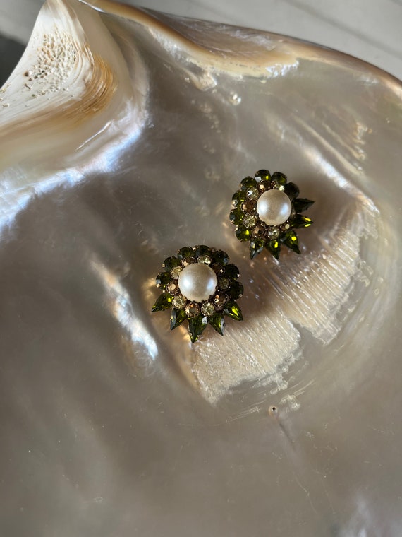 Beautiful Vintage Austrian Crystal and Faux Pearl… - image 5