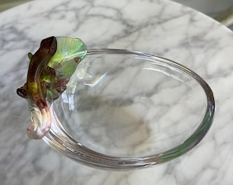 Daum France Pate De Varre Crystal Lizard Bowl