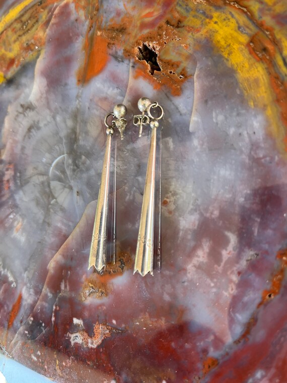 Sterling Silver Bolo Cone Tip Post Dangle Earrings - image 7