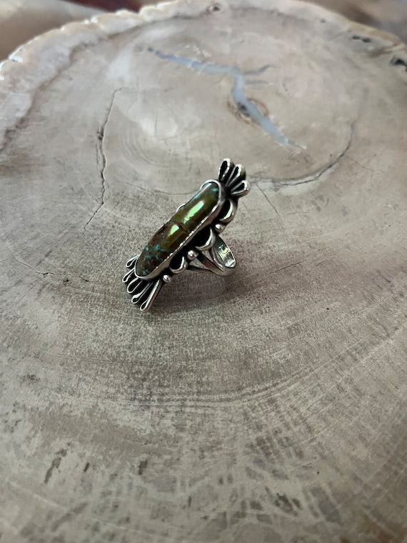 Beautiful Vintage Turquoise and Sterling Hopi Ring - image 2