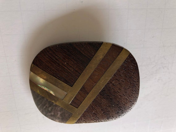 Vintage Modernist  60’s Belt Buckle with inlaid s… - image 7