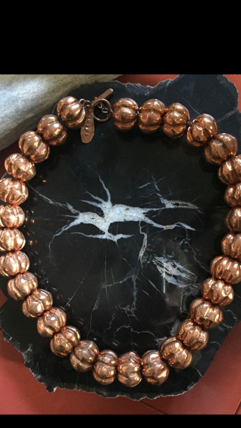 Vintage Santa Clara de Cobra Copper Beadsnecklace