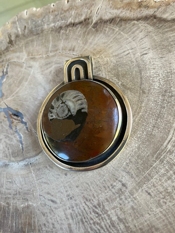 One Of A Kind Natural Ammonite Fossilized Conch S… - image 7