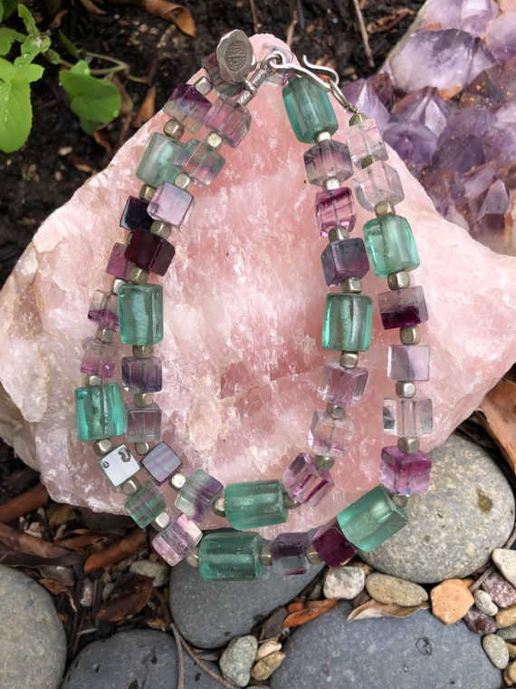 Fabulous Studio Artist Fluorite and Silver Necklac