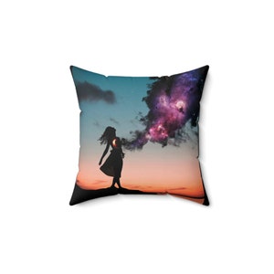 Girl Love Galaxy Pillow 14x14