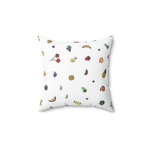 Almohada de frutas - Base rosa 14x14