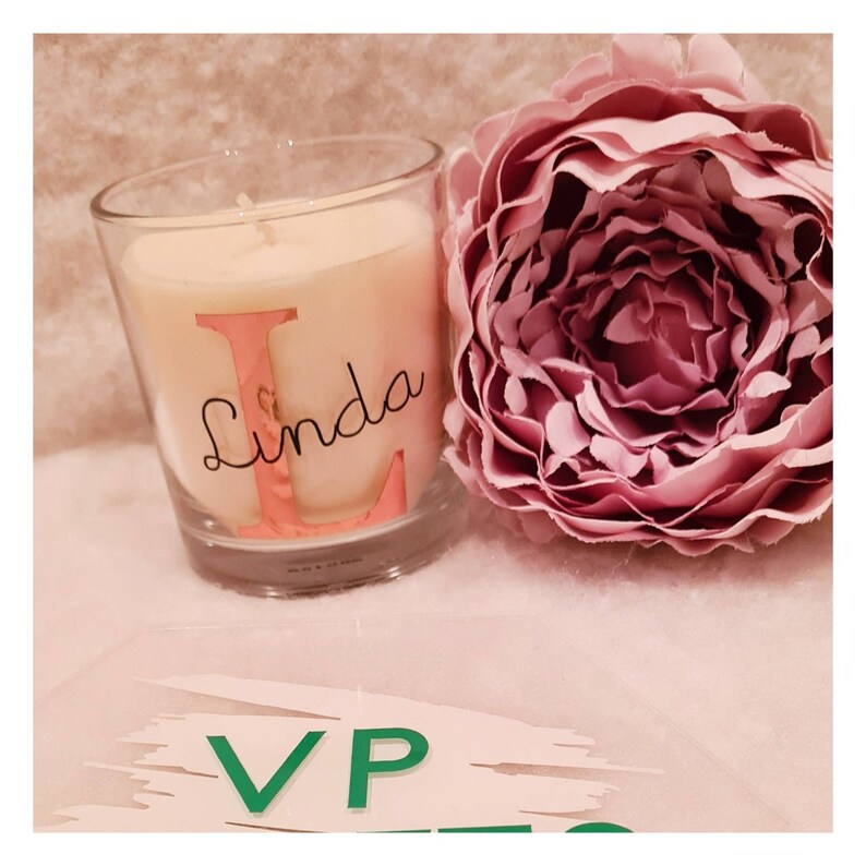 Cream Initial and Name Candles Vanilla Scented Candle Etsy