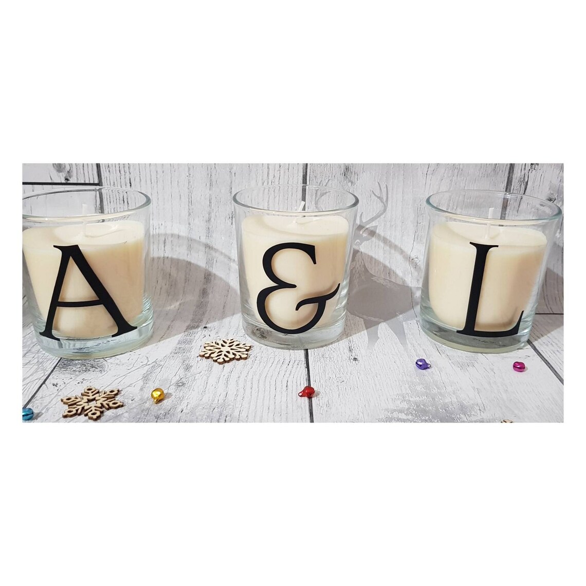 Cream Initial Alphabet Candles Vanilla Scented Candle Etsy