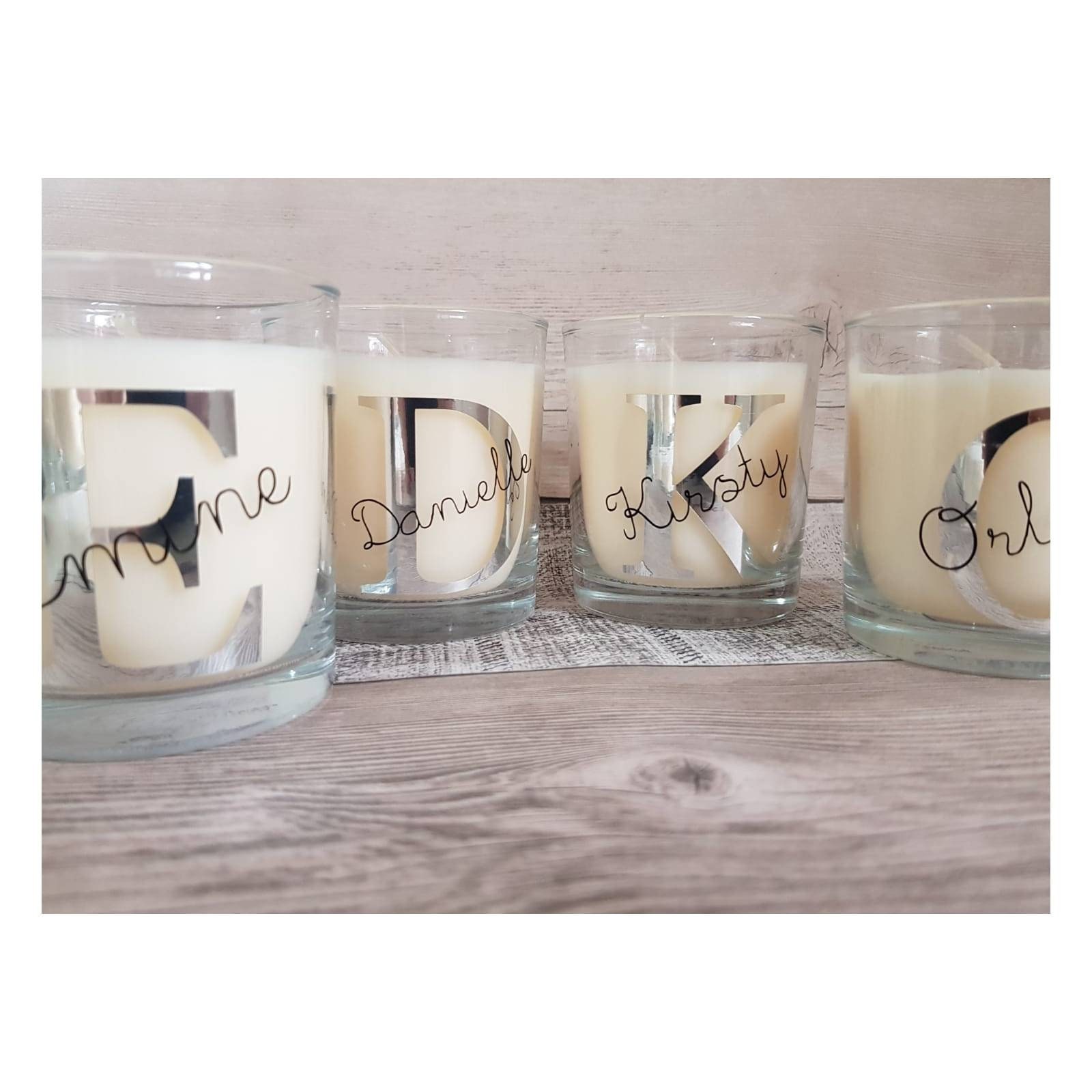 Cream Initial and Name Candles Vanilla Scented Candle Etsy