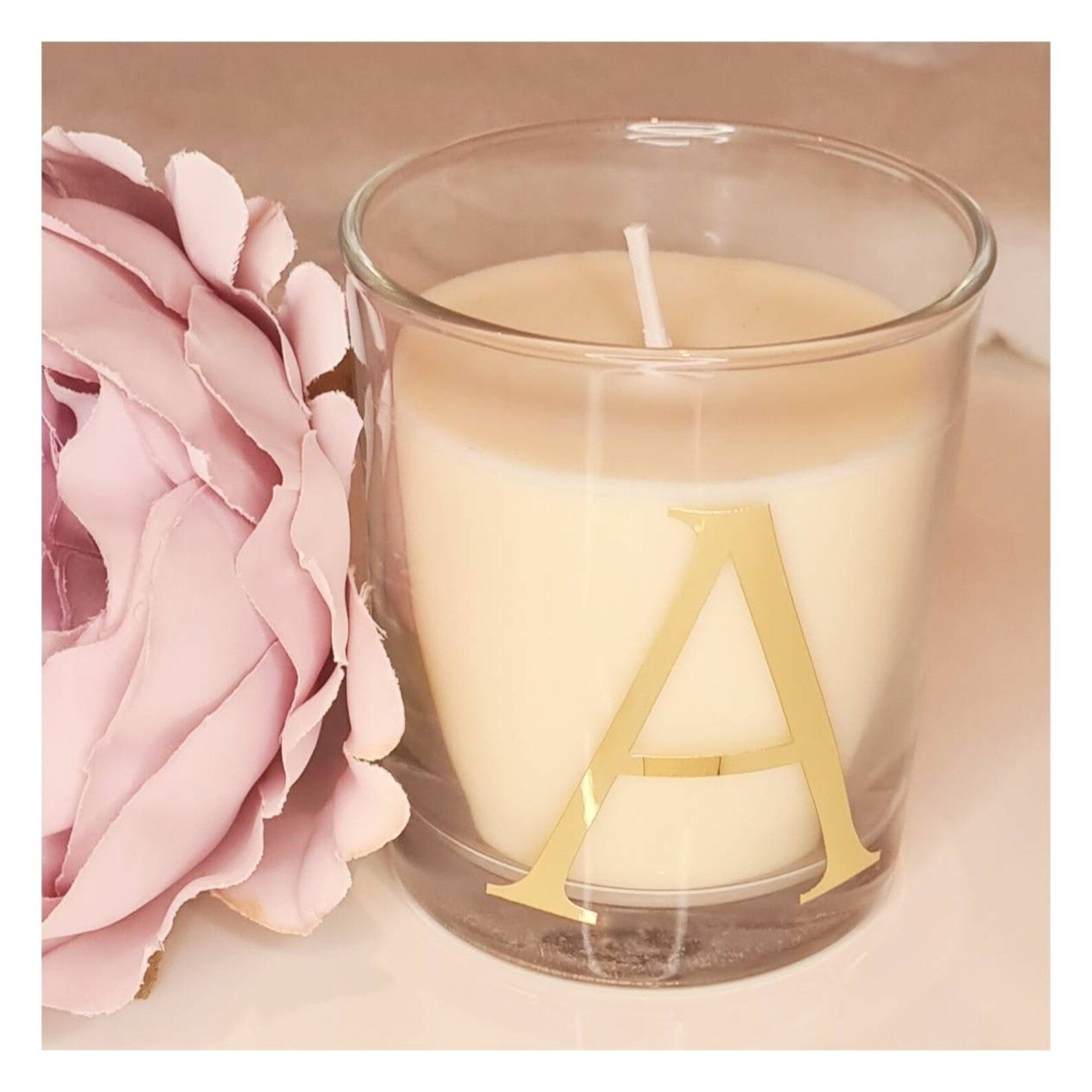 Cream Initial Alphabet Candles Vanilla Scented Candle Etsy