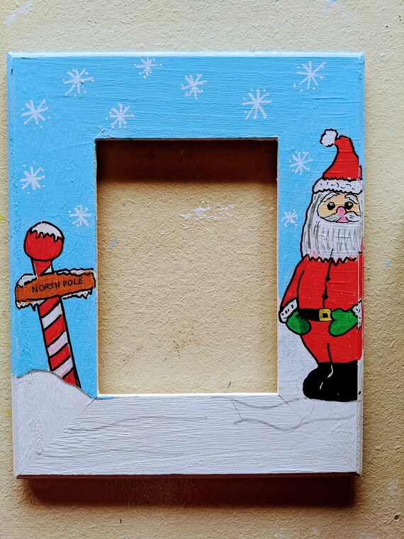 Santa holiday Christmas picture frame for 5x7 photo Etsy