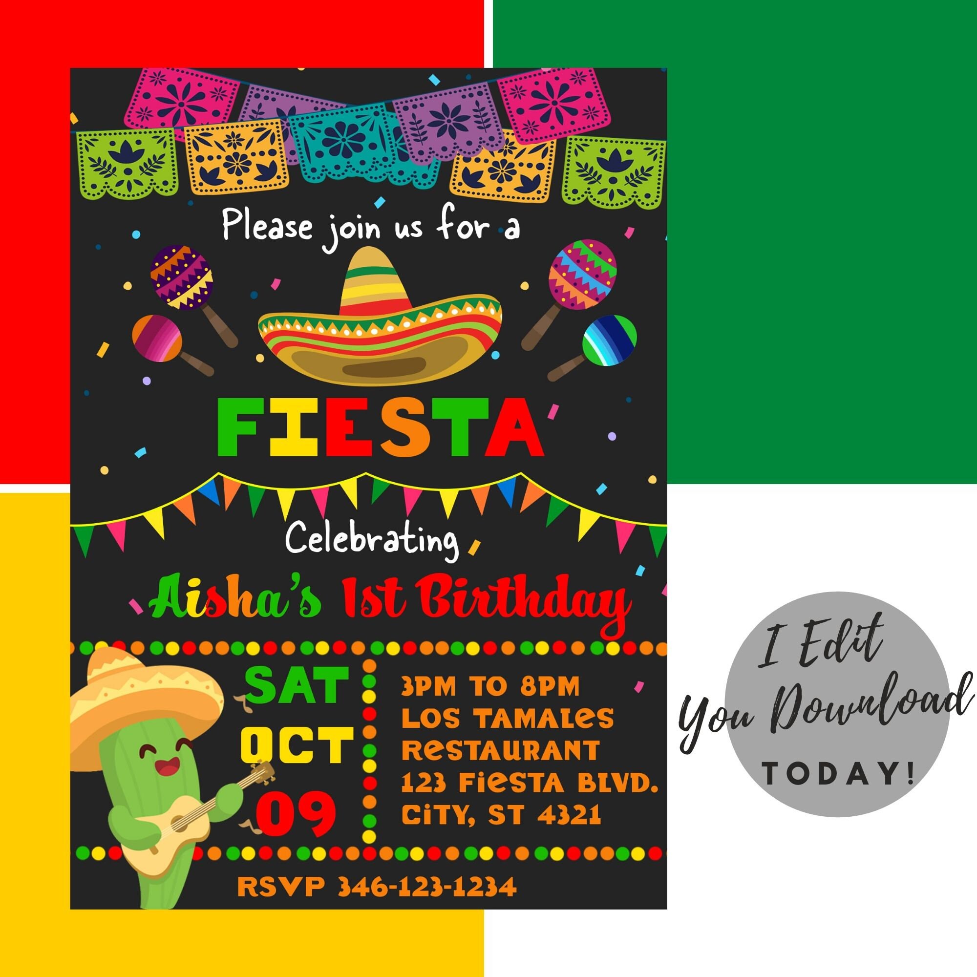 Mexican Theme Party Invitations Fiesta Invitations 1st - Etsy 日本