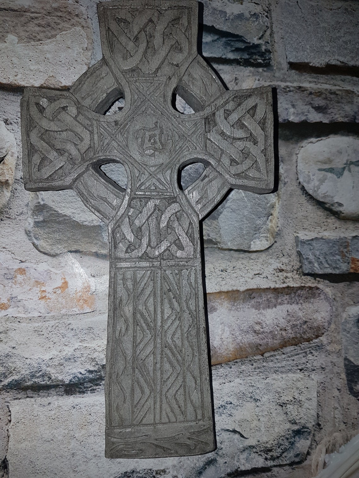Garden Cast Stone Celtic wall cross Etsy