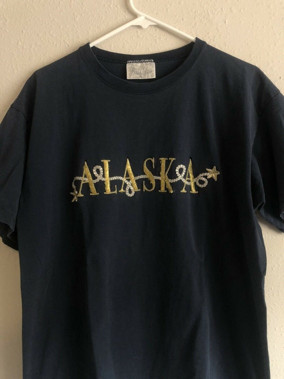 Vintage 1990s Embroidered Alaska T-Shirt, Bella L… - image 2