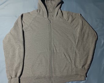 Vintage 2000er Jahre Y2K American Apparel Zip Up Sweatshirt Streetwear Hoodie, Grau M L