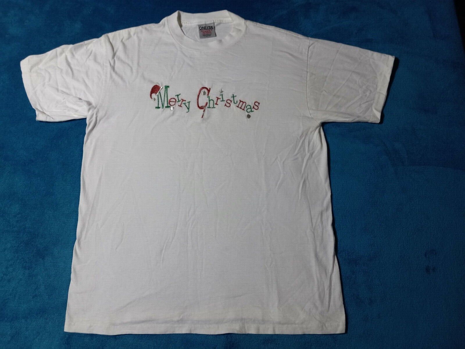 Vintage 1990s 90s Merry Christmas Happy Holidays Santa T-shirt 