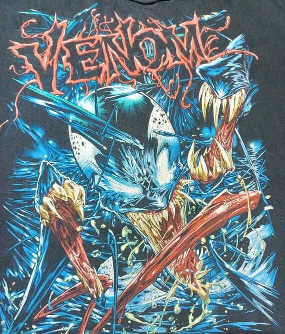 Early 2000s Vintage Marvel Venom All Over Print T-shirt Black - Etsy