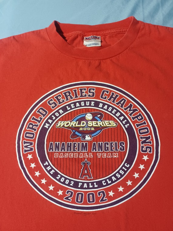 Red Los Angeles Angels 2002 World Series New Era Elite T-Shirt 2XL