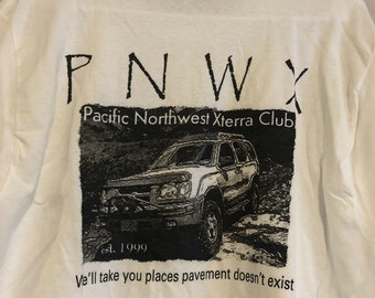 vintage 1999 PNWX Pacific Northwest Xterra Club Vtg Single Stitch T-Shirt