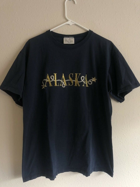 Vintage 1990s Embroidered Alaska T-Shirt, Bella L… - image 1