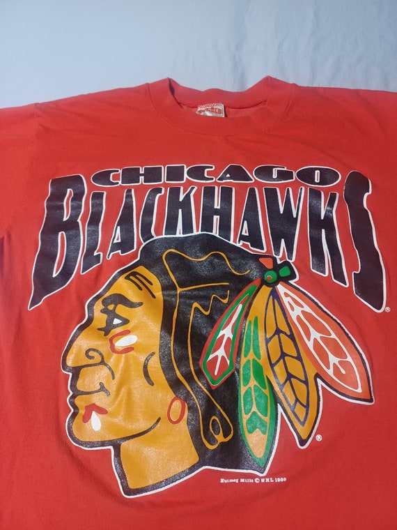 Vintage 1990s 90s Chicago Blackhawks NHL Hockey T… - image 1