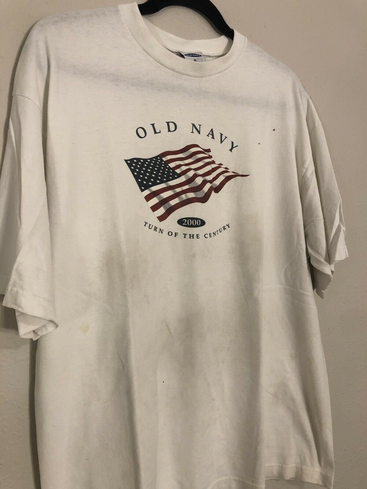 Vintage 2000 Turn of the Century Y2K American Flag T-shirt 