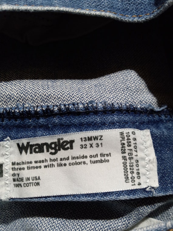 Vintage 1990s 90s Wrangler Made In USA Denim Blue… - image 7