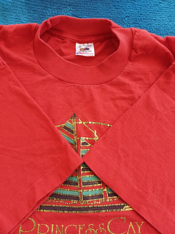 Vintage 1992 White Cotton Caribbean Parrot Tropical Bahamas T-Shirt S M