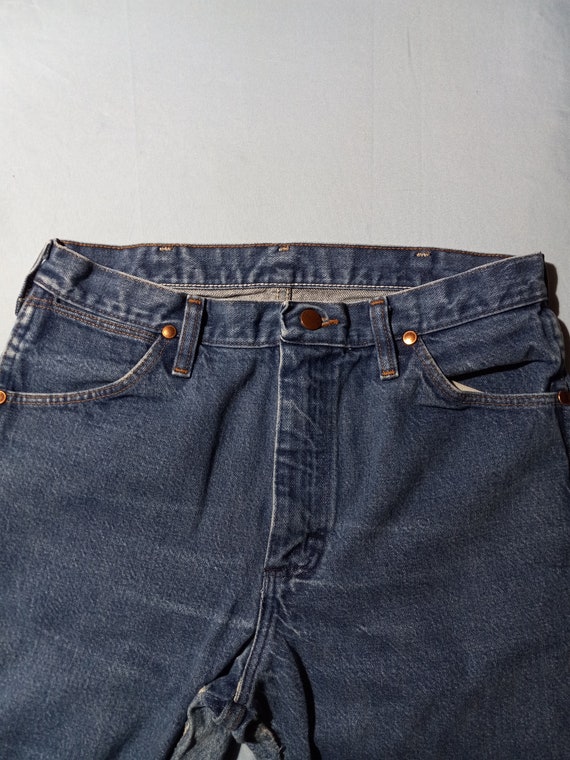 Vintage 1990s 90s Wrangler Made In USA Denim Blue… - image 3