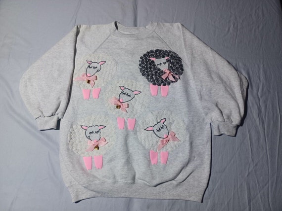 Vintage 1990s 90s Black Sheep Handmade Sweatshirt… - image 3