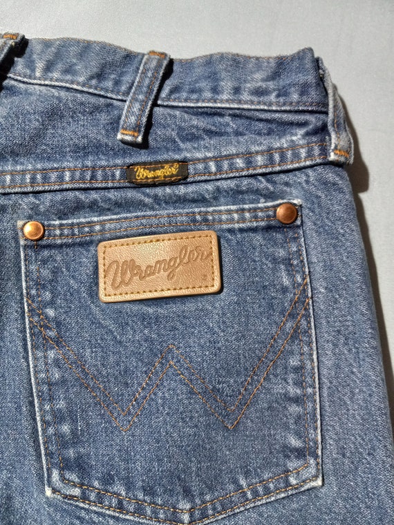 Vintage 1990s 90s Wrangler Made In USA Denim Blue… - image 5