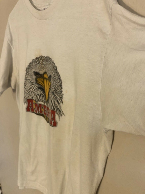 Vintage 80s 90s America Bald Eagle T-Shirt, Hanes… - image 9