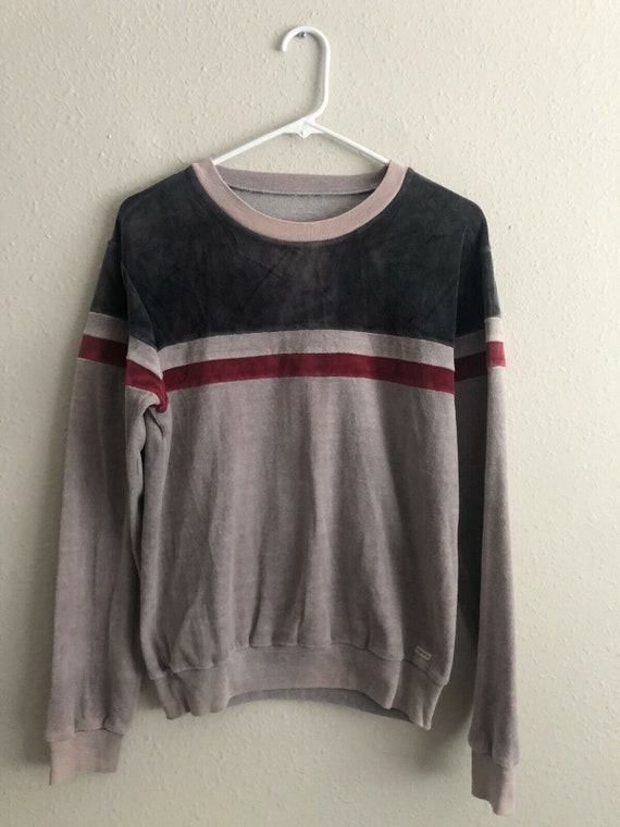 Vintage 80s 90s Logistix Velour Crewneck Sweatshir