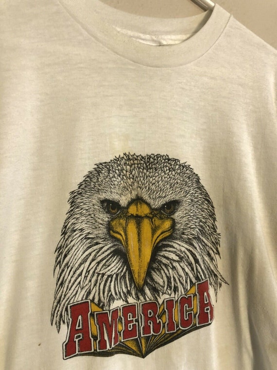 Vintage 80s 90s America Bald Eagle T-Shirt, Hanes… - image 4