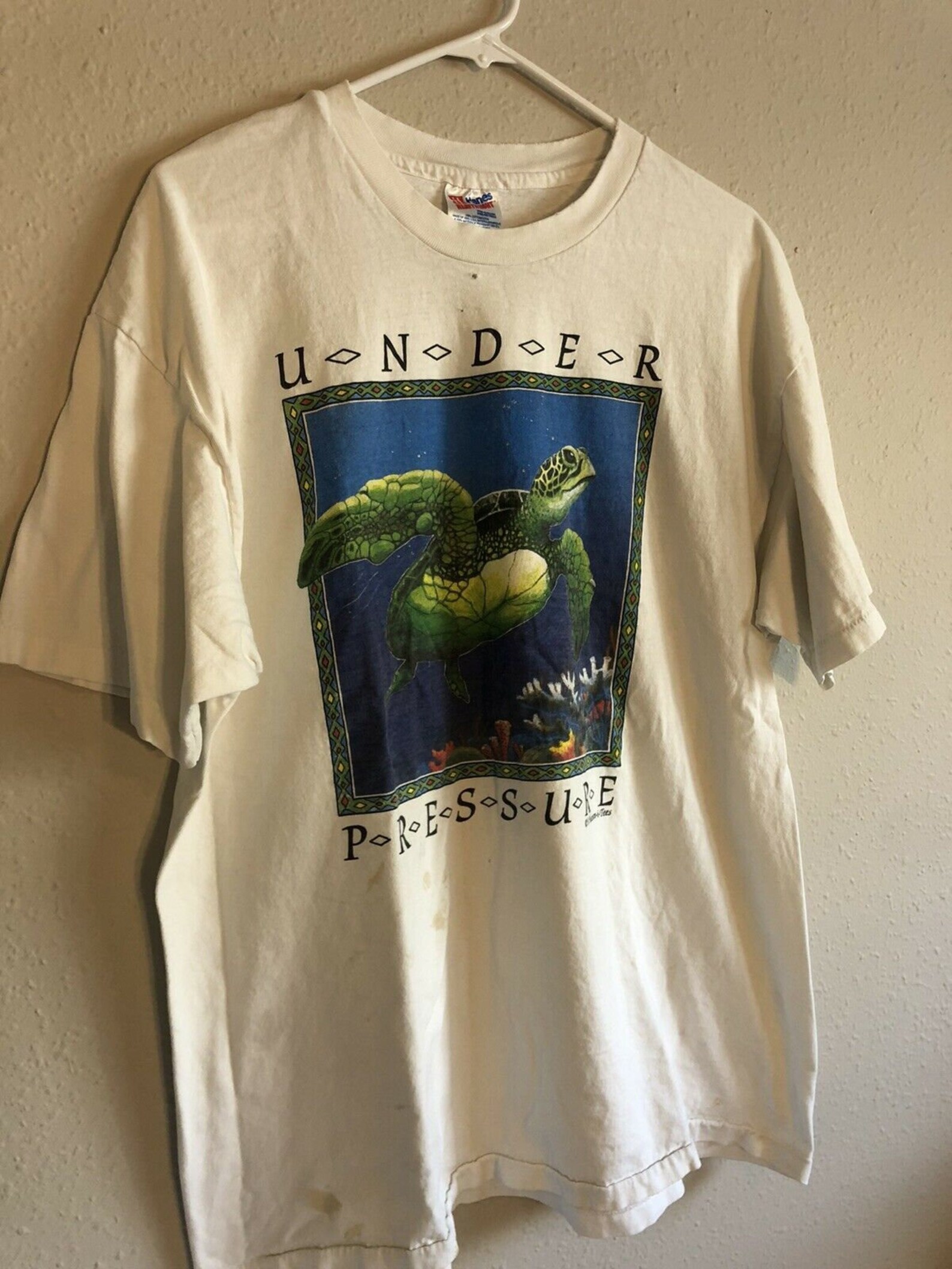 Vintage 1993 Under Pressure Sea Turtle Ocean T-shirt Human - Etsy