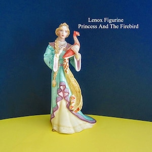 LENOX Princesses Collection - Princess And The Firebird - Hand Painted Bisque Porcelain - 24K Gold - Vntg 1992 - Decor Gift - Collectible