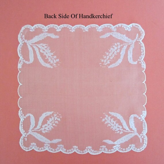 Vintage Wedding Handkerchief - Hankie - Chiffon O… - image 9