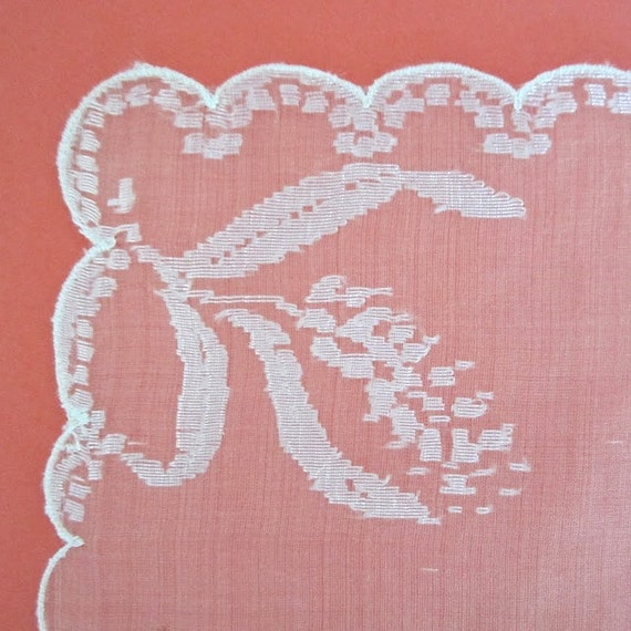 Vintage Wedding Handkerchief - Hankie - Chiffon O… - image 6